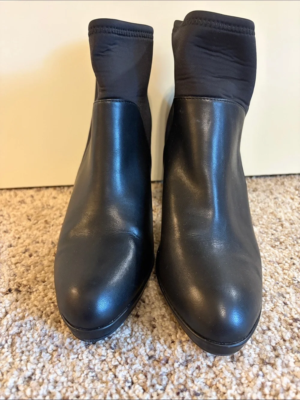 Adrienne Vittadini Black Heeled Boots Size 8.m